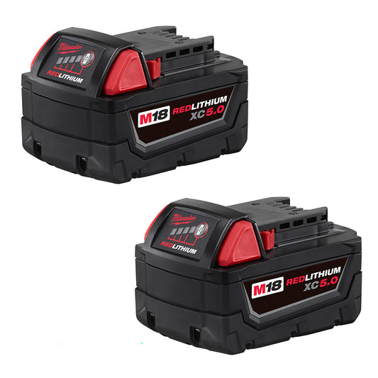 Milwaukee 48-11-1852 M18 REDLITHIUM XC 5.0Ah Extended Capacity Battery Pack (2 Piece)