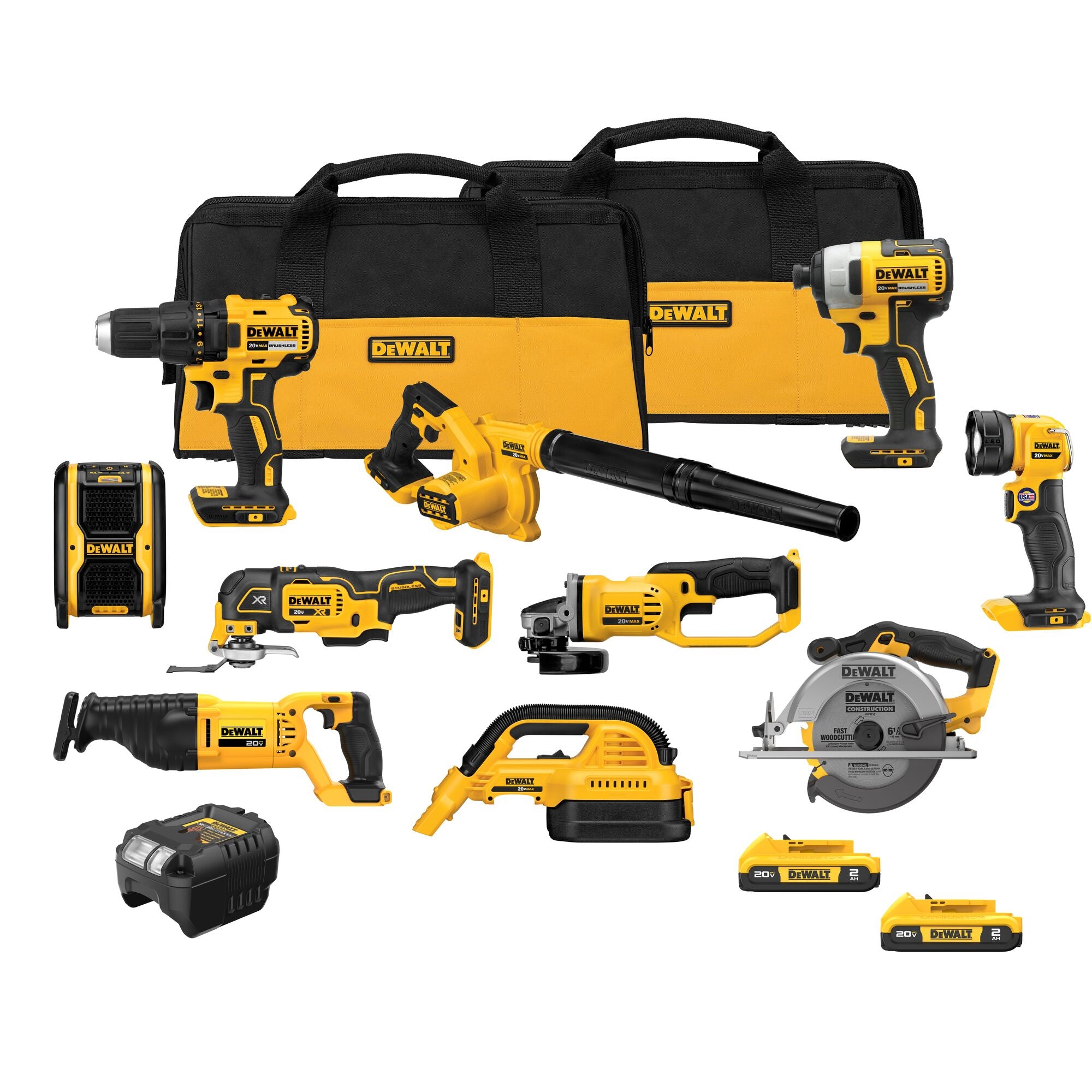DEWALT DCK1021D2 20-Volt Max Lithium-Ion 10-Tool Cordless Combo