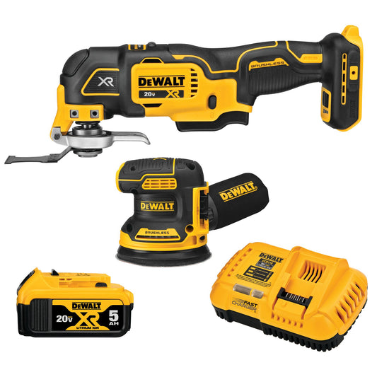 DeWalt DCK202P1 20V MAX XR Lithium-Ion Cordless Woodworking Combo Kit (2-Tool) with Oscillating Tool & 5 in. Random Orbital Sander