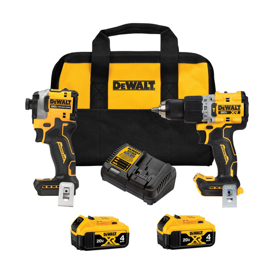 Dewalt DCK2050M2 20V MAX XR Hammer Drill and ATOMIC Impact Driver 2 Tool Combo Kit with (2) 4.0Ah Batteries, Charger, and Bag