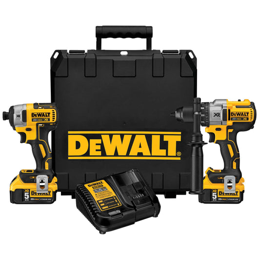 DEWALT DCK299P2 20V MAX CORDLESS BRUSHLESS XR HAMMERDRILL & IMPACT DRIVER COMBO KIT (5.0AH)