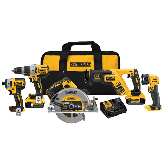 DeWalt DCK594P2 20V MAX XR Lithium Ion 5-Tool Combo Kit