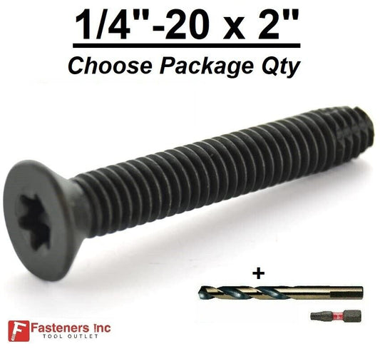 1/4"-20 x 2" Torx Trailer Flooring Floorboard Screws +DB-SP732 bit +T30
