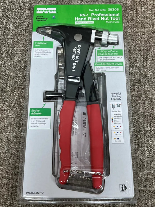 Marson M39306 RN-1 Metric Thread-Setter Rivet Nut Tool in Blister Pack