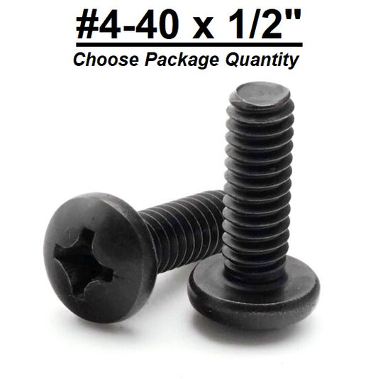 #4-40 x 1/2" Phillips Pan Head Machine Screw Stainless Steel Black Oxide