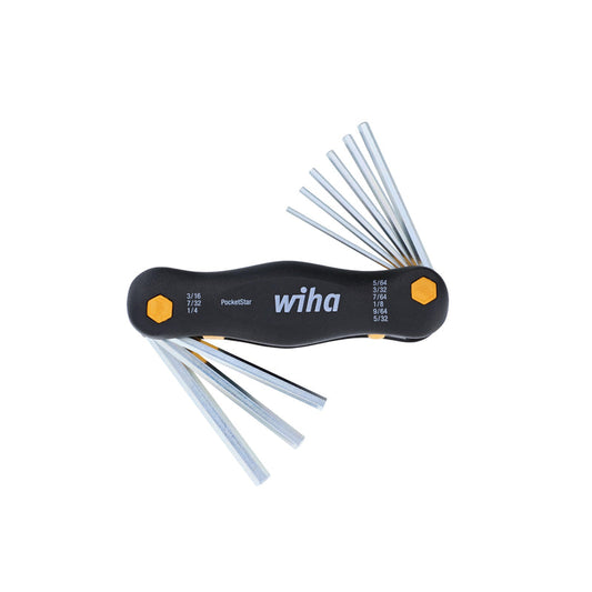 Wiha 35197 9 PIECE POCKETSTAR FOLD-OUT HEX KEY SET - SAE