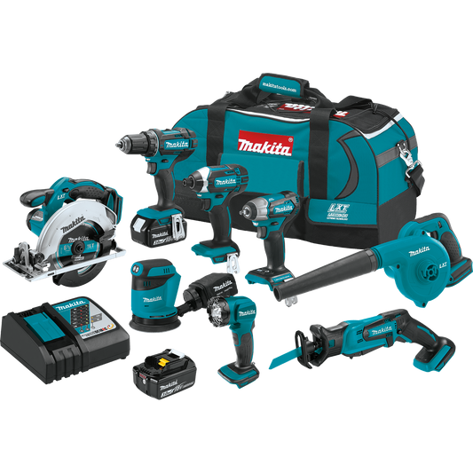 Makita XT801X1 18V LXT Lithium‑Ion Cordless 8‑Pc. Combo Kit (3.0Ah)