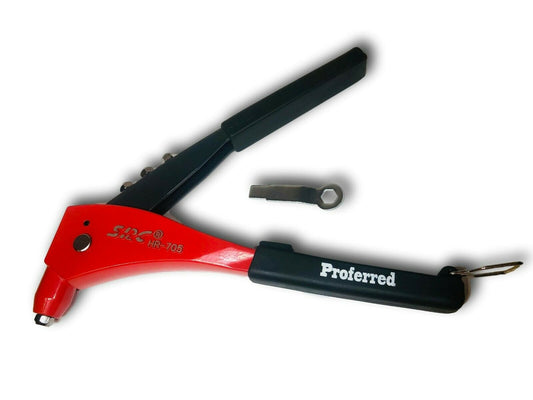 Premium Hand Riveter Rivet Gun Pop Rivet Tool 3/16" Capacity with 4 Nose Pieces