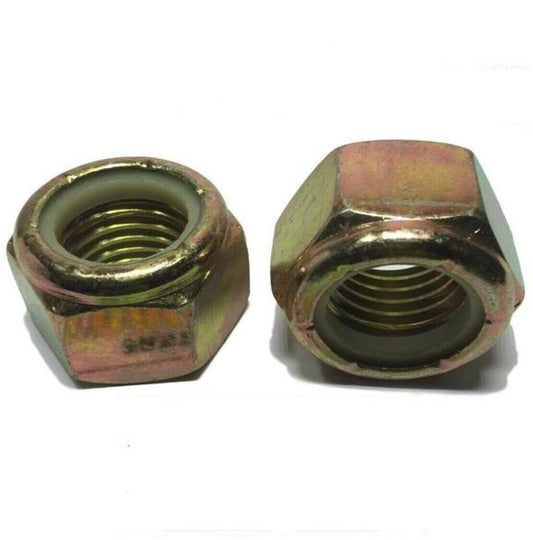 7/16"-20 FIne Grade 8 Nylon Insert Lock Nuts Nylock Yellow Zinc Plated