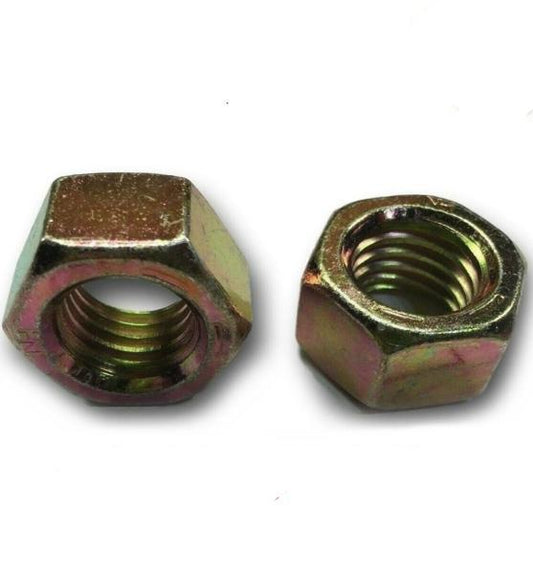 9/16"-12 Grade 8 FInish Hex Nuts Yellow Zinc Plated Hardened