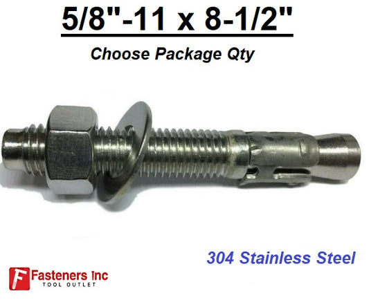 5/8" x 8-1/2" Concrete Wedge Anchor Stainless Steel Grade 304