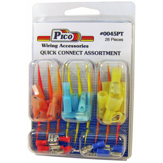 Pico 0045PT Assortment 22-16 AWG 16-14 AWG 12-10 AWG Quick Connects - Kit Clam