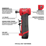 Milwaukee 2485-22 M12 FUEL Right Angle Die Grinder Kit