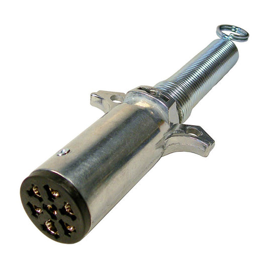 Pico 0708PT 7-Pole Male Trailer Connector Plug w/Cable Guard Spring  Die Cast 40 Amp   1/pk