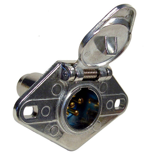 Pico 0729PT 6-Pole Metal Female Trailer Connector Socket Chrome Plated Die Cast 35 Amp 1/pk