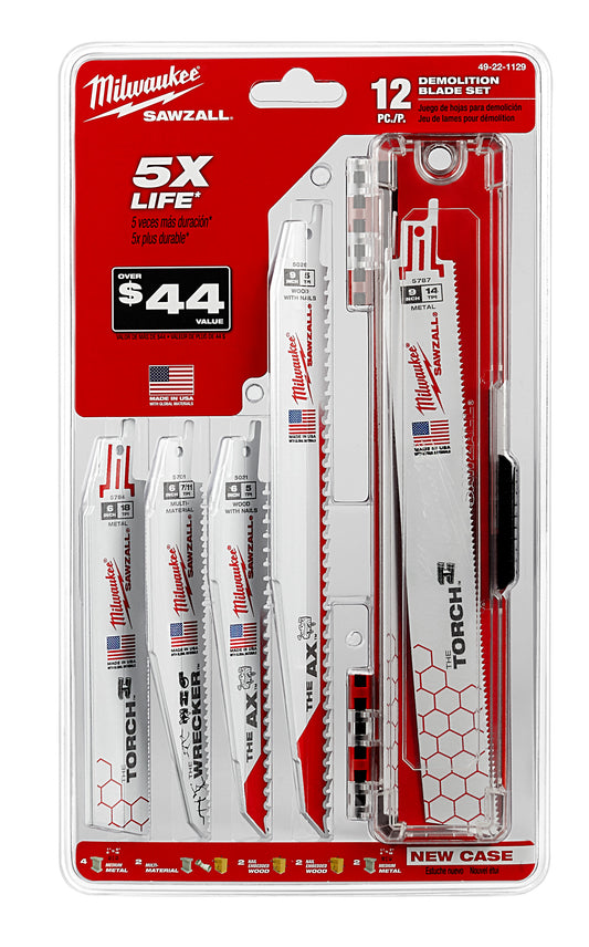 Milwaukee 49-22-1129 Demolition SAWZALL Blade Set - 12PC