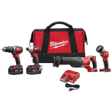 Milwaukee 2696-24 M18 Cordless Lithium-Ion 4-Tool Combo Kit 2696-24