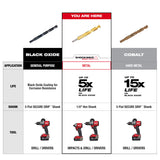 Milwaukee 48-89-4613 1/4" SHOCKWAVE Impact Duty RED HELIX Titanium Drill Bit