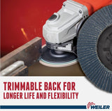 Weiler 50004 Tiger 7/8" Arbor, 4-1/2" Diameter, 80 Grit, Zirconium, Trimmable