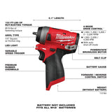 Milwaukee 2552-20 M12 FUEL Stubby 1/4 in. Impact Wrench