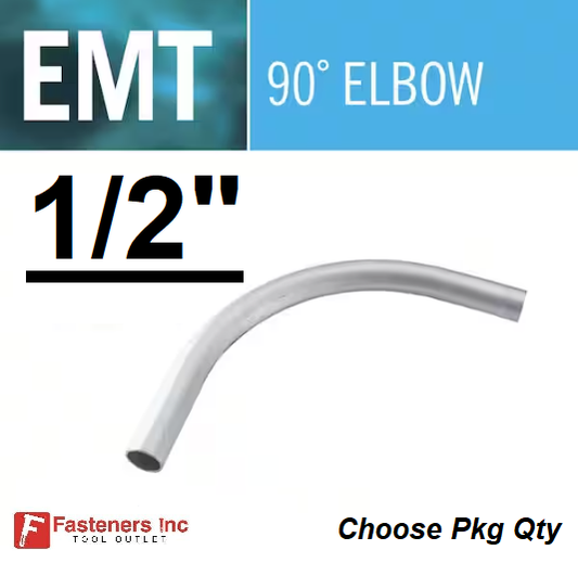 1/2" EMT 90 Degree Elbow UL Galvanized Steel Indoor / Outdoor Choose Qty #8300