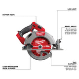 Milwaukee 2834-20 M18 FUEL 7-1/4ÃƒÂ¢Ã¢â€šÂ¬Ã‚Â Circular Saw (Tool Only)