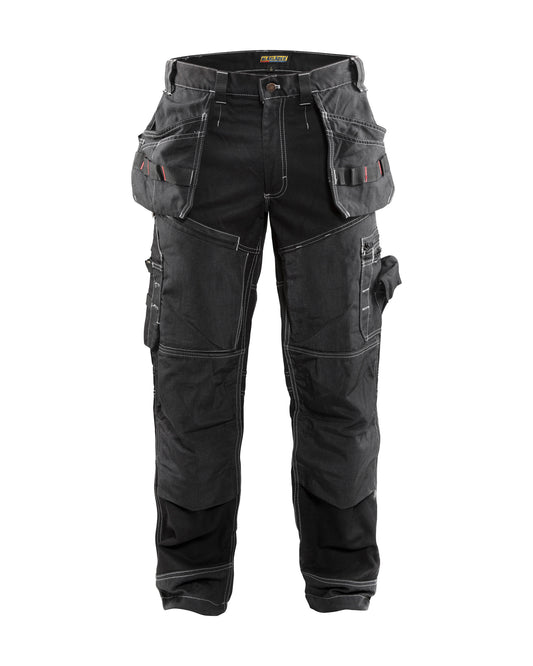 Blaklader Men's X1600 Cotton Durable Work Pants with Cordura Reinforced Pockets Black