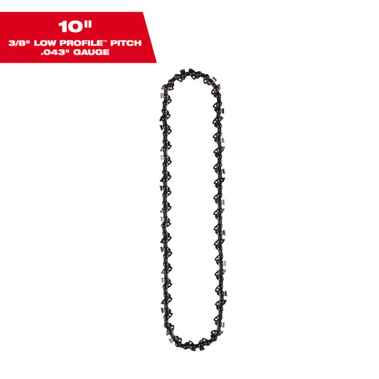 Milwaukee 49-16-2723 10" 3/8" LOW PROFILE Pitch, .043" Gauge Saw Chain