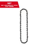 Milwaukee 49-16-2723 10" 3/8" LOW PROFILE Pitch, .043" Gauge Saw Chain