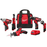 Milwaukee 2498-25 M12 5-Tool Combo Kit
