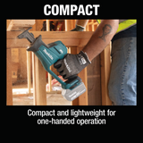 Makita XRJ08Z 18V LXTÂ® Lithiumâ€‘Ion Brushless Cordless Compact Oneâ€‘Handed Recipro Saw, Tool Only