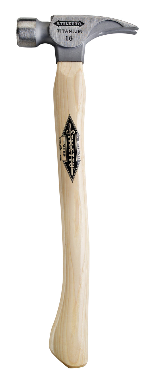 Milwaukee TI16MC 16 oz Titanium Milled Face Hammer with 18 in. Curved Hickory Handle