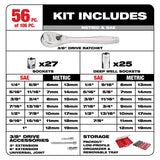 Milwaukee 48-22-9486 1/4 in. & 3/8 in. 106 Pc. Ratchet and Socket Set in PACKOUT - SAE & Metric