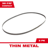 Milwaukee 48-39-0579 32-7/8" 18 TPI Compact Band Saw Blade for Thin Metal (3 PK)