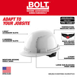 Milwaukee 48-73-1200 White Front Brim Vented Hard Hat w/4pt Ratcheting Suspension - Type 1, Class C