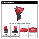 Milwaukee 2563-22 M12 FUEL Stubby 1/2" Impact Wrench Kit