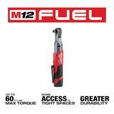 Milwaukee 2558-22 M12 FUEL 1/2 in. Ratchet 2 Battery Kit