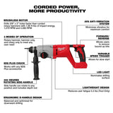 Milwaukee 2613-20 M18 Brushless 1 In SDS Plus D-Handle Rotary Hammer