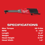 Milwaukee 2569-20 M12 FUEL 3/8" Extended Reach High Speed Ratchet