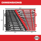 Milwaukee 48-22-9513 15pc Metric Flex Head Ratcheting Combination Wrench Set