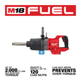 Milwaukee 2869-20 M18 FUEL 1 in. D-Handle Ext Anvil High Torque Impact Wrench w/ ONE-KEY