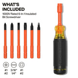 Klein 32306INS 6-in-1 Insulated Auto-Lock Screwdriver