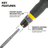 Klein Tools Fastbit Tru-Grip Screwdriver, Phillips, Slotted Bits 32960A