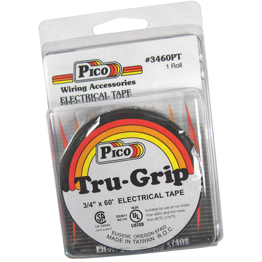 Pico 3460PT Black UL Electrical Tape 3/4" x 60'/Roll  1 Roll/pk