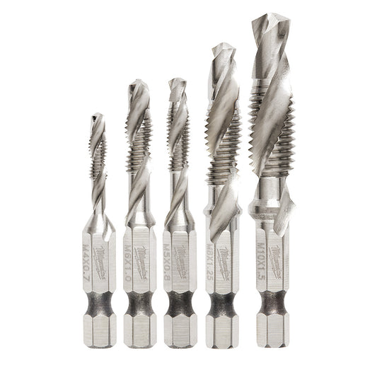 Milwaukee 48-89-4875 5 Pc SHOCKWAVE Impact Duty Metric Drill and Tap Bit Set