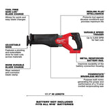 Milwaukee 2821-20 M18 FUEL SAWZALL Recip Saw