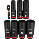 Milwaukee 49-66-7021 8PC SHOCKWAVE Impact Duty 3/8" Drive Metric Deep 6 Point Socket Set