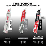 Milwaukee 48-01-7712 6" 10 TPI TORCH SAWZALL Blade for Thick Metal Bulk 100