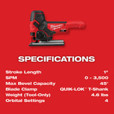Milwaukee 2737B-20 M18 FUEL Barrel Grip Jig Saw