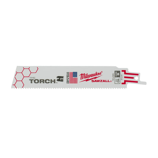 Milwaukee 48-01-7712 6" 10 TPI TORCH SAWZALL Blade for Thick Metal Bulk 100